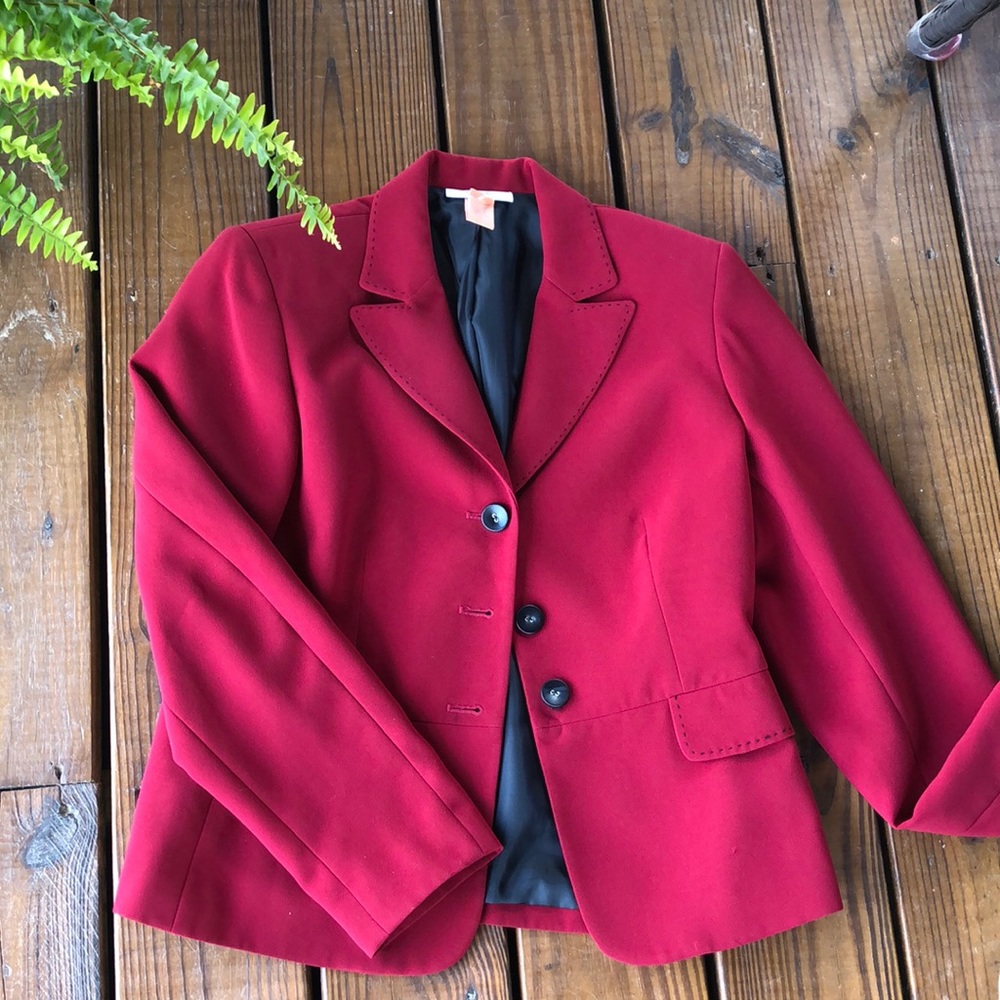 Dress Barn Wine Red Blazer-8